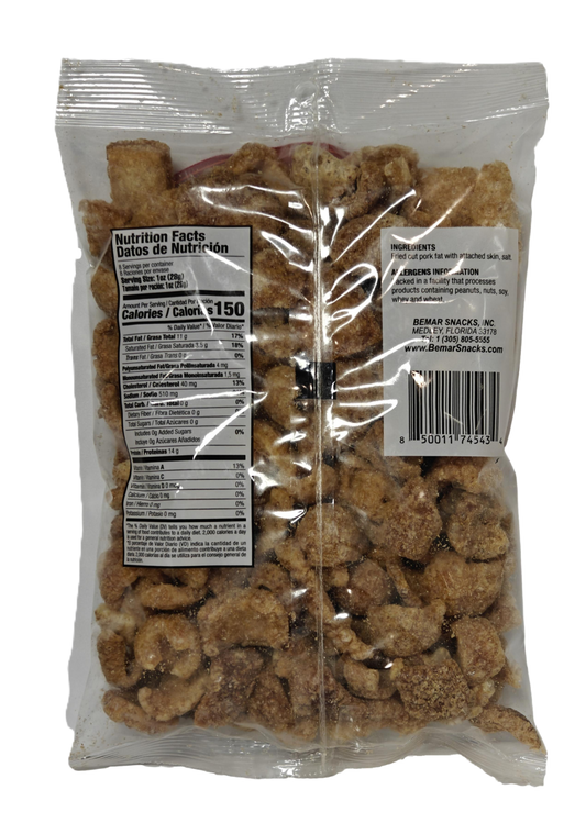 Denise Snacks Smoked Pork Cracklins – 8 oz Bag | Crispy & Smoky Pork Snack