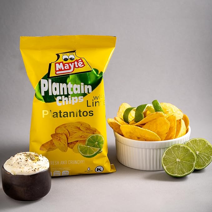 Mayté Plantain Chips with Lime – Tangy, Crunchy Snack | Non-GMO, Gluten-Free, No Trans Fat | 3 oz Bag