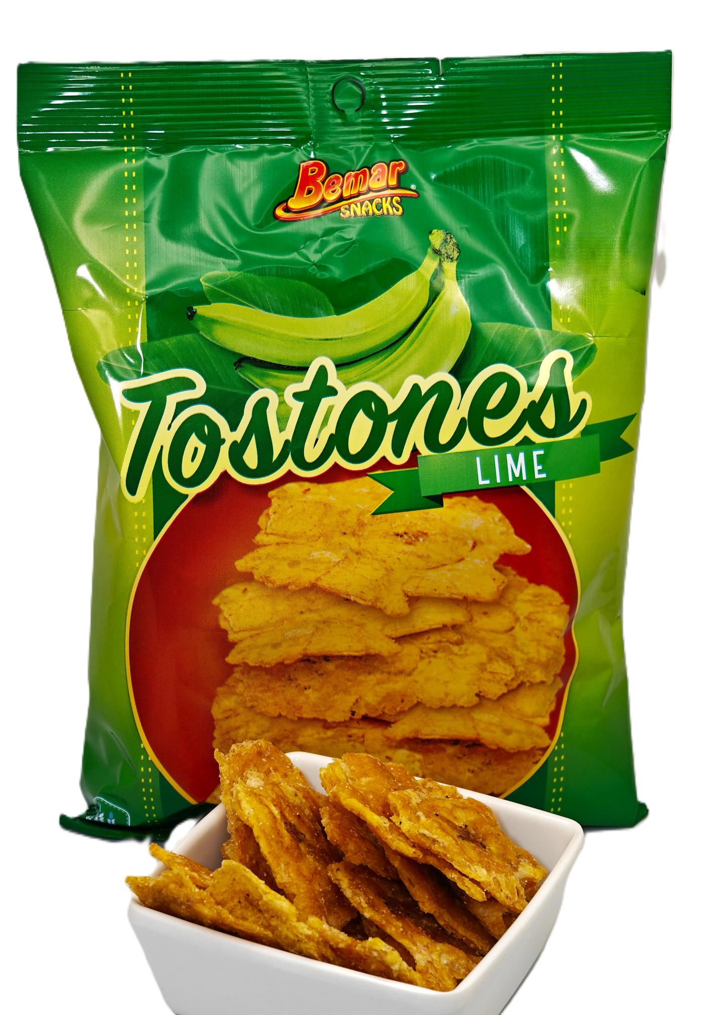Bemar Tostones Lime – Zesty Fried Plantain Chips – 3 oz Bag