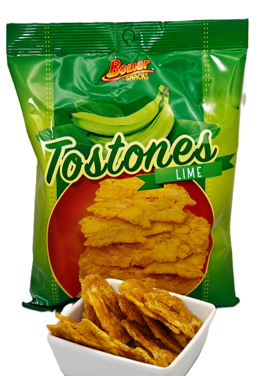 Bemar Tostones Lime – Zesty Fried Plantain Chips – 3 oz Bag