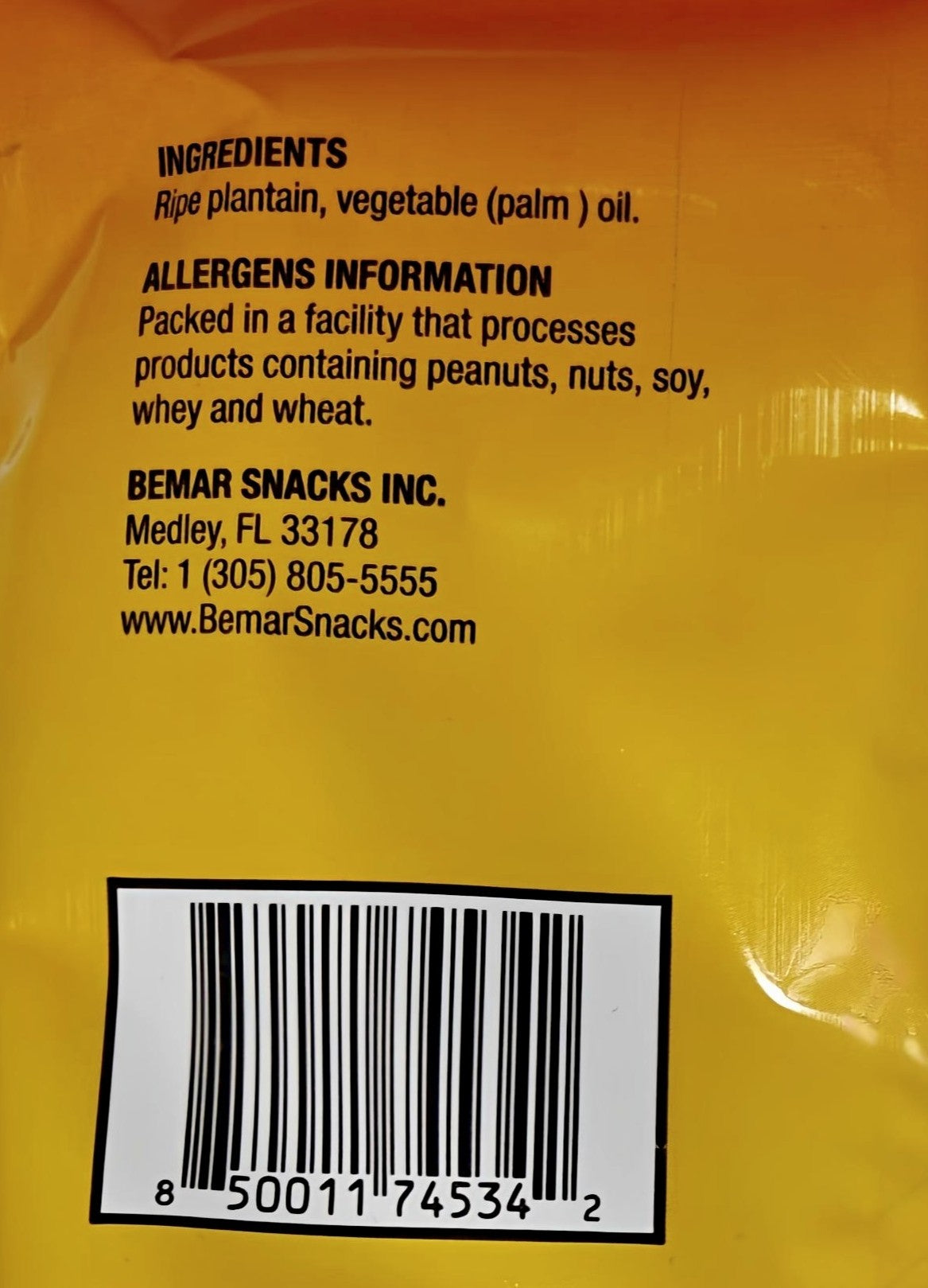 Bemar Tostones Sweet Maduro – Fried Ripe Plantain Chips – 3 oz