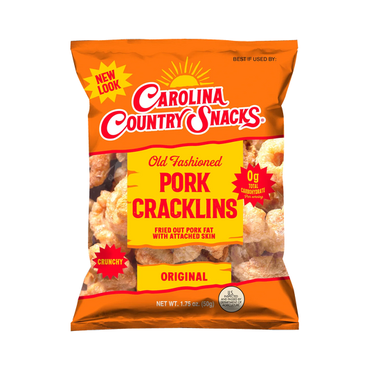 Carolina Country Snacks Pork Cracklins – Original Old-Fashioned Crunch – 2.5 oz Bag