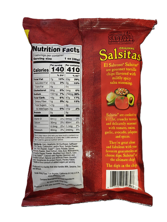 El Sabroso Salsitas – 3 oz | Spicy Salsa Flavored Tortilla Rounds