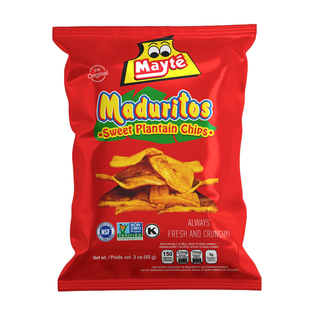Mayté Maduritos Sweet Plantain Chips – Naturally Sweet Ripe Plantains Snack | Non-GMO, Gluten-Free, Crunchy Chips, 3 oz Bag