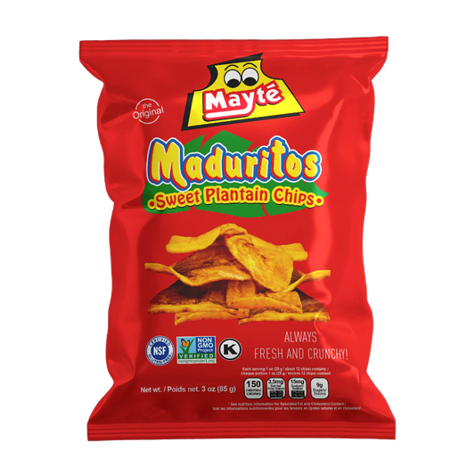 Mayté Maduritos Sweet Plantain Chips – Naturally Sweet Ripe Plantains Snack | Non-GMO, Gluten-Free, Crunchy Chips, 3 oz Bag