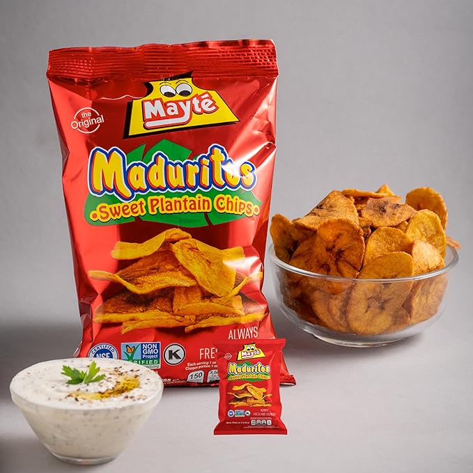 Mayté Maduritos Sweet Plantain Chips – Naturally Sweet Ripe Plantains Snack | Non-GMO, Gluten-Free, Crunchy Chips, 3 oz Bag