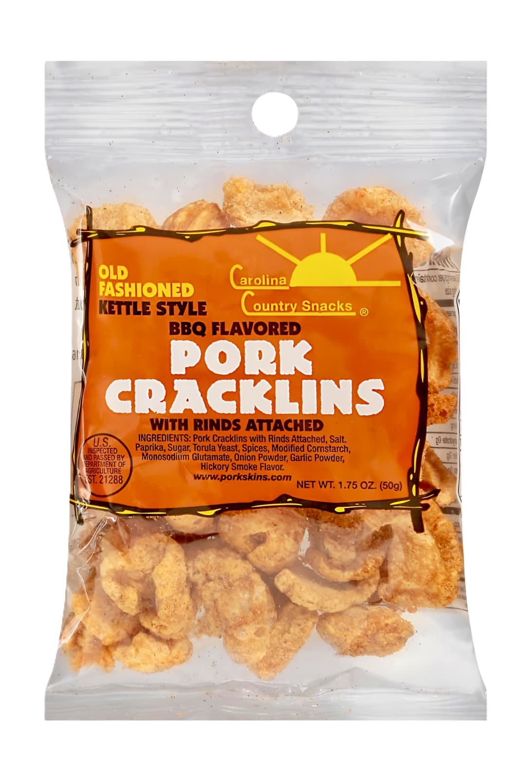 Carolina Country Snacks – Chicharrones de cerdo con sabor a barbacoa al estilo tradicional (50 g)