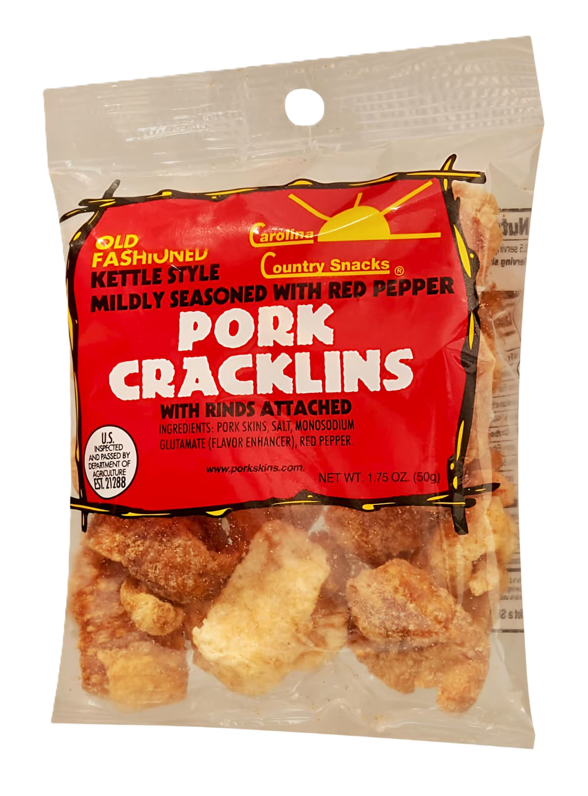 Carolina Country Snacks – Chicharrones de cerdo ligeramente sazonados (50 g)