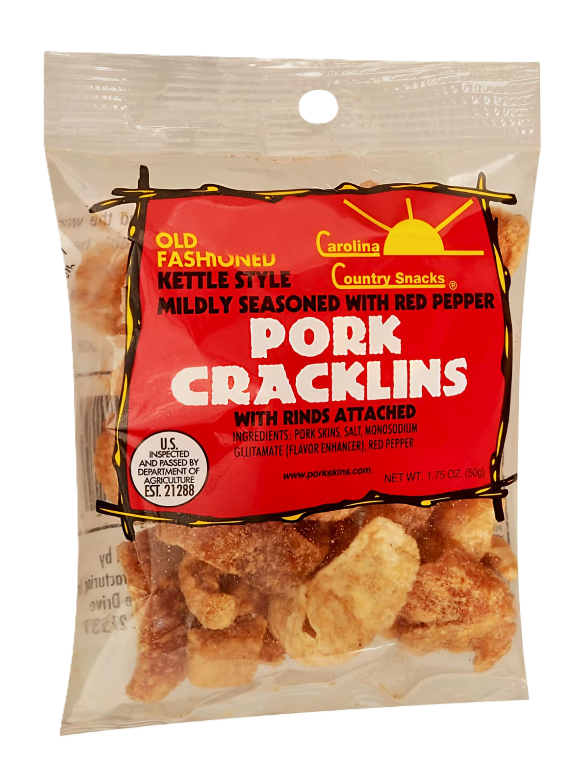 Carolina Country Snacks – Chicharrones de cerdo ligeramente sazonados (50 g)
