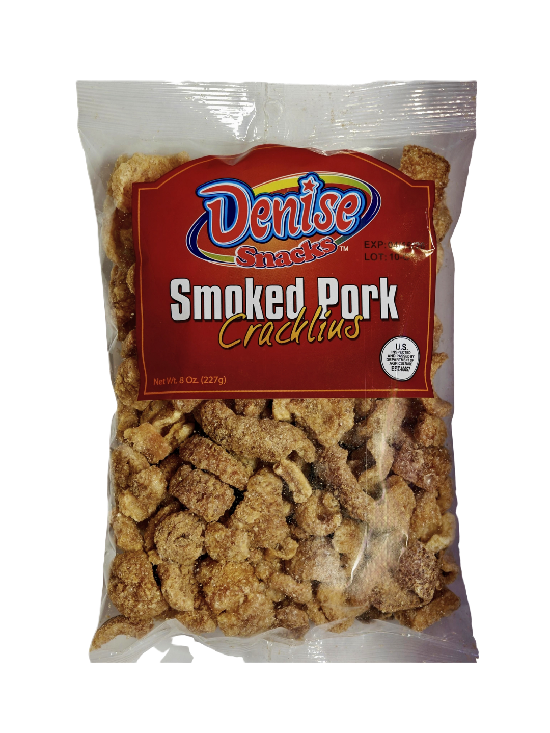Denise Snacks Smoked Pork Cracklins - Keto Friendly Chicharrones 8oz Bag