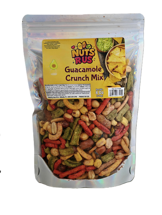 Nuts R Us Guacamole Crunch Mix 8oz - Savory Avocado and Chili Snack Blend