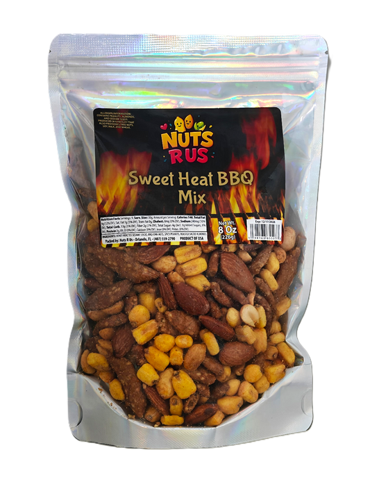 Nuts R Us Sweet Heat BBQ Mix 8oz - Spicy Corn and Roasted Nut Snack Blend
